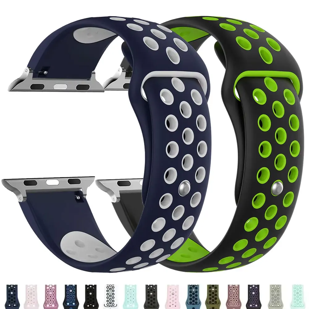 Sport loop strap For apple watch band Ultra 2 49mm 44mm 40mm 41mm 45mm 42 38mm Silicone bracelet iwatch series 10 9-8-7 6 5 4 SE