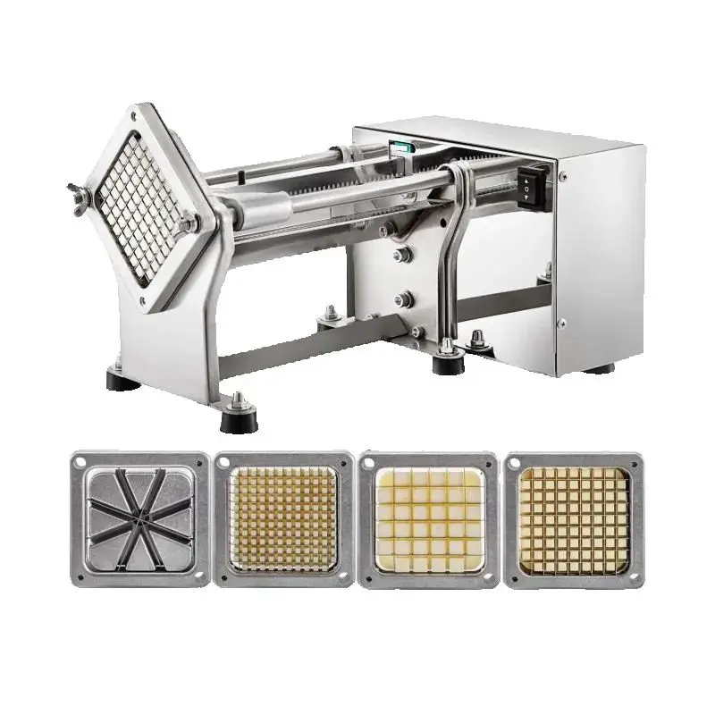 SucceBuy Tagliaverdure Elettrico Silcer per Frutta Orizzontale 4 Lame Sostituibili Robot da Cucina in Acciaio Inossidabile per Uso Domestico