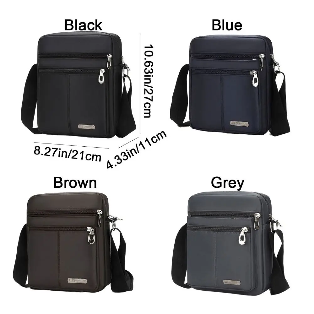 Oxford Cloth Men's Shoulder Bag Multi Layer Large Capacity Male Crossbody Bags Waterproof with Zipper Messenger Bag Business