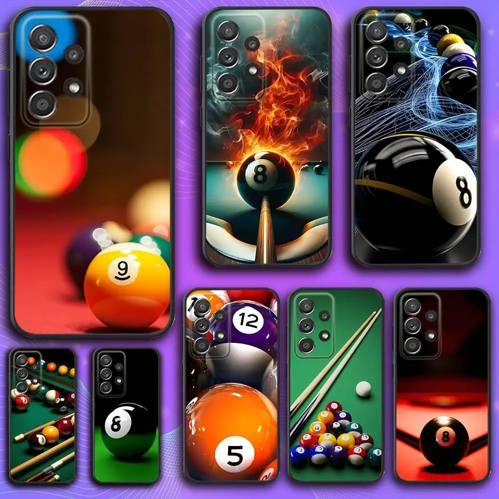 

B-Billiards Ball Sports Phone Case For Samsung S 25,24,23,22,30,21,10,9,Ultra,Plus,Lite,FE,4,5 G Soft Black Case