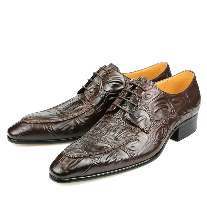Factory Wholesale Luxury Men's Leather Shoes Handmade Genuine Leather Wedding Formal Office Pointed Dress Man Shoe New Fashion