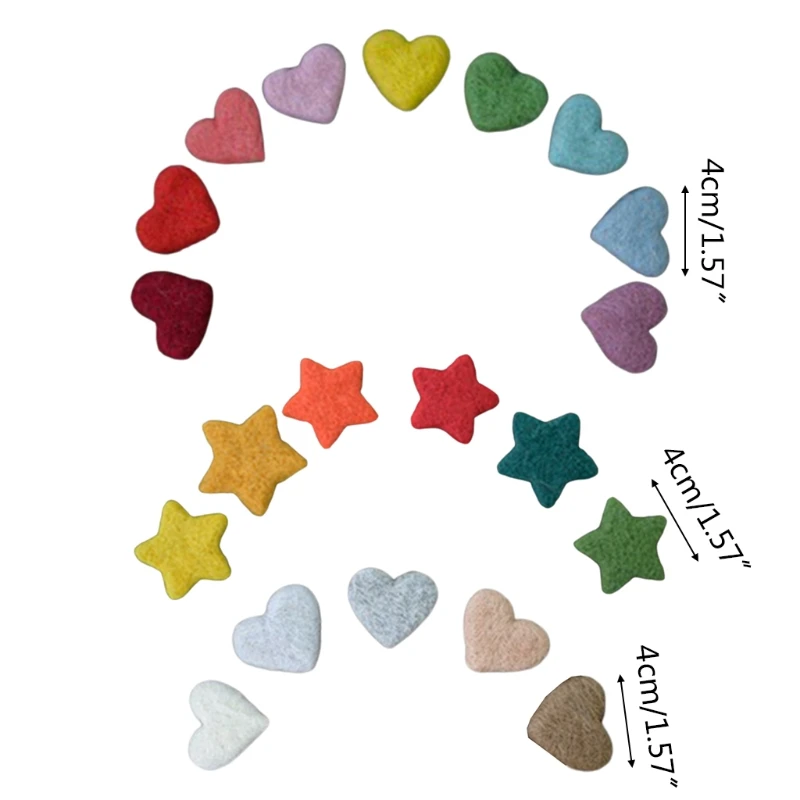 5/6/9 pezzi fai da te fatti a mano per bambini in feltro, cuore d stelle, ornamenti, decorazioni per feste a casa