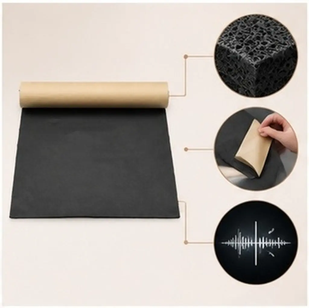 2Pcs High-Density Soundproof Foam Car Sound Insulation Pad Noise Absorbing Mat for Doors Floor Trunk Easy Peel-and-Stick