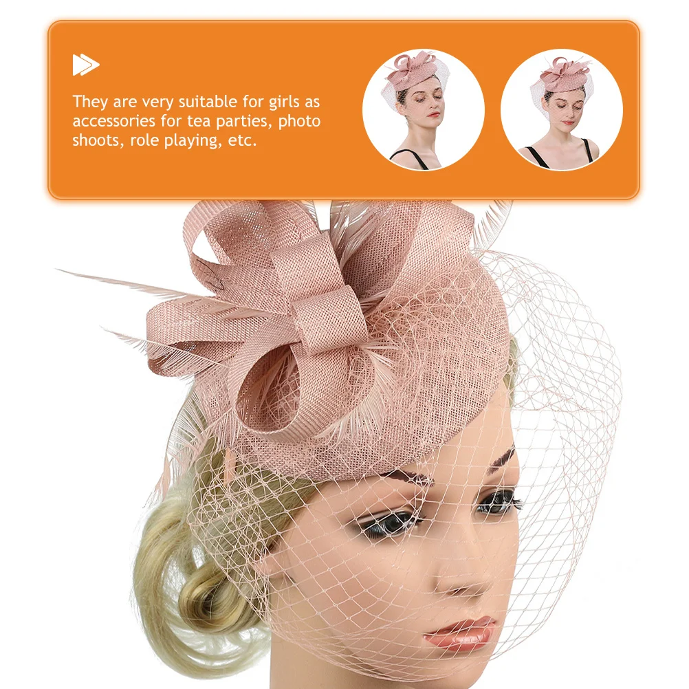 Faixa de cabeça acessórios para o cabelo, véu de malha, chapéu fascinator para festa de chá, dança de casamento, design clássico, estilo elegante, grampo de cabelo