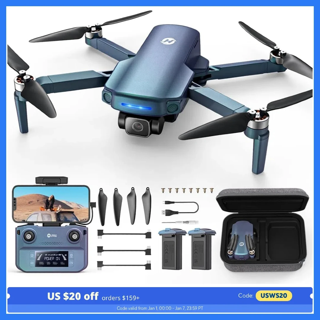 Holy Stone HS360S GPS Drone: 4K UHD, FAA, 249g, 10000ft VTX, Auto Return, Follow Me, Brushless, Beginner, Gradient Edition,C0.