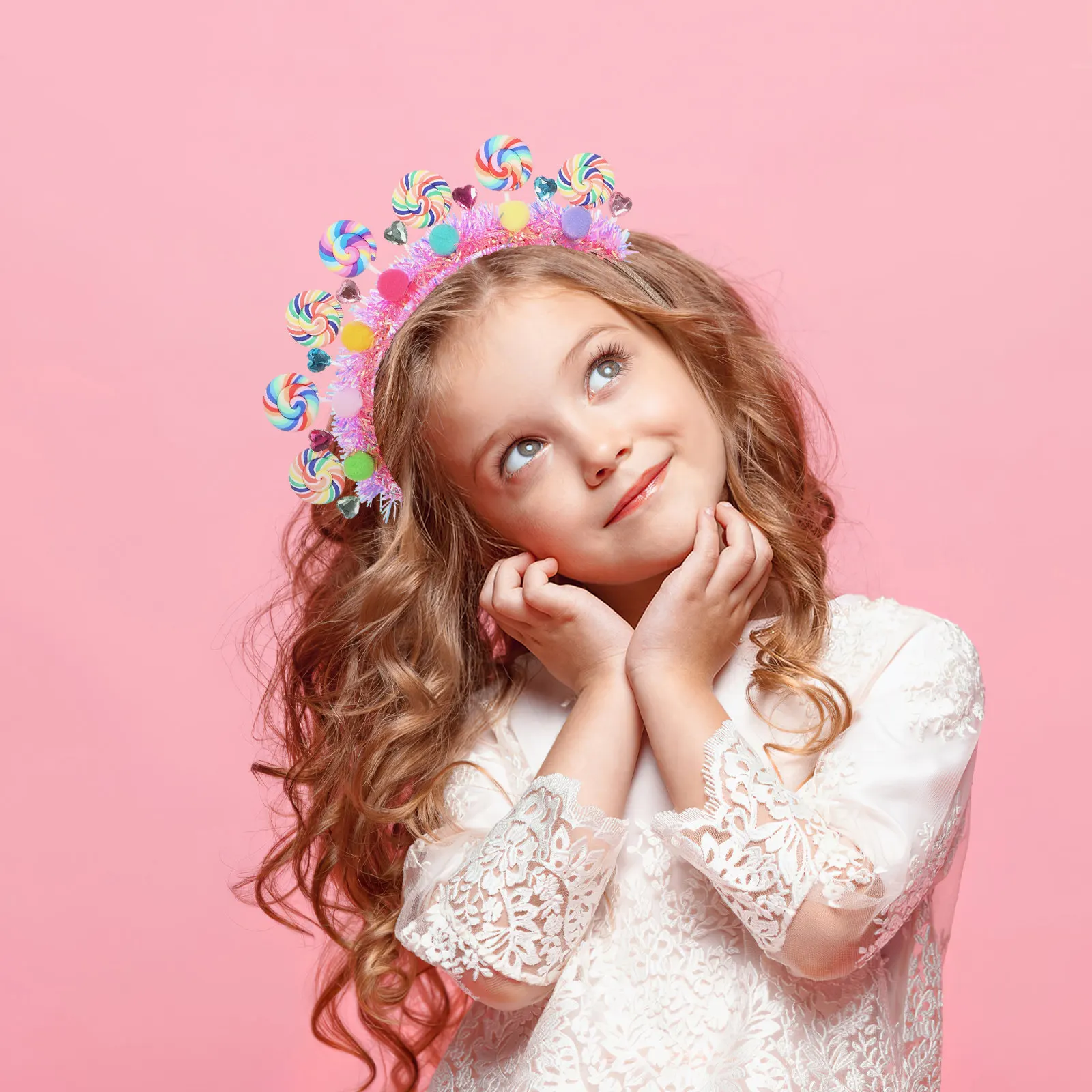 Cute Cartoon Lollipop Headband for Girls Lightweight Playful Design Ideal for Theme Parks Birthday Parties Holiday Events