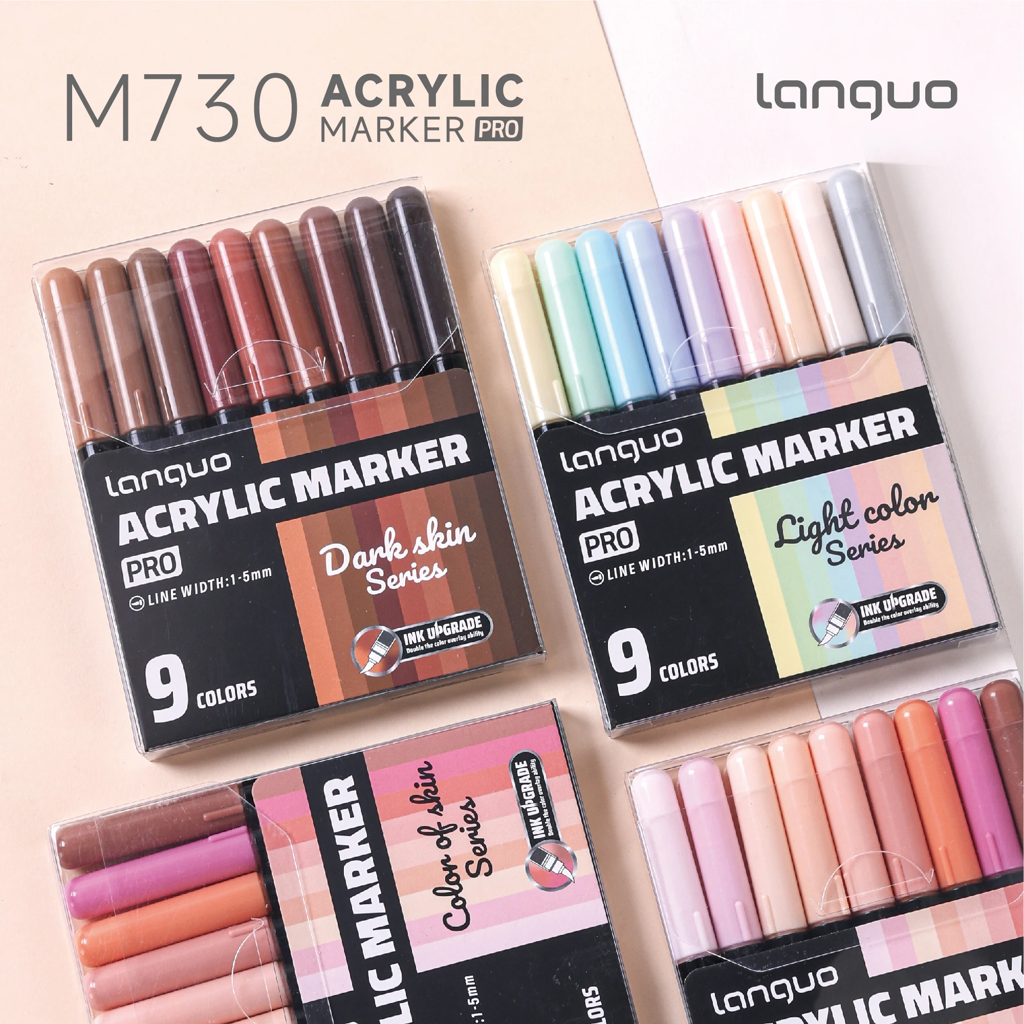 LANGUO 27/9 Colors Direct Liquid Acrylic Marker Pens Handbook Writing DlY Graffiti Drawing Student Brush Acrylic Paint Pens PRO