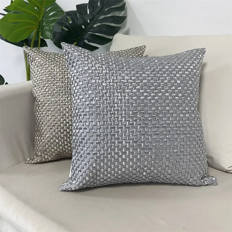 Lurex Embroidery Decorative Cushion Case High Quality Gold Silver Pillow Cover