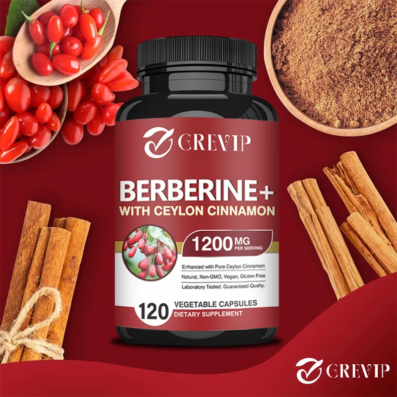 Premium Berberine + Ceylon Cinnamon 1200 Mg - Glucose Metabolism, Healthy Weight Management Supplement