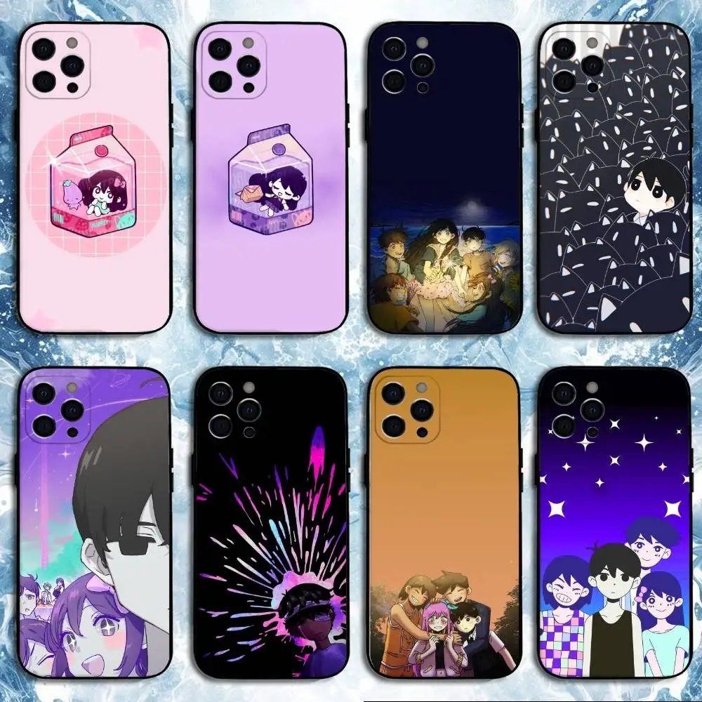 

O-Omori Game Phone Case For iPhone17,16,15,14,13,12,11 Plus,Pro Max, Soft Silicone Black Cover