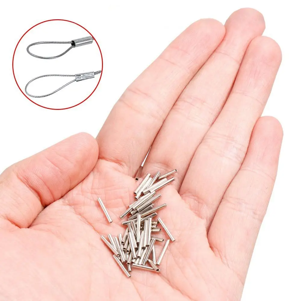 

Fishing Line Crimping Tube Fishing Wire Tube Oval Wire Crimp Connector Line Crimping Sleeves metal tube multisize