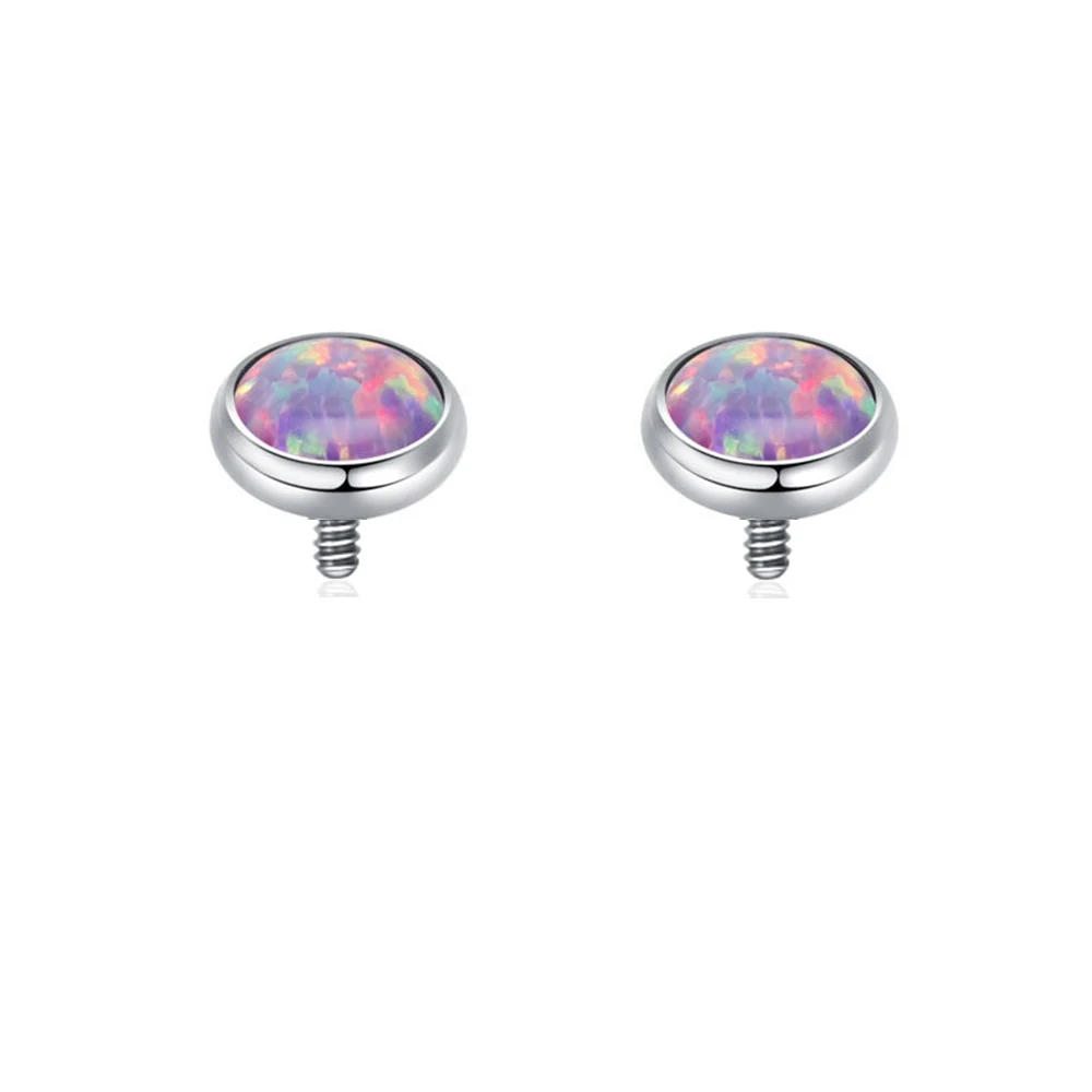 1pcs F136 Titanium Opal Stone Nose Screw Labret Top For Helix Ring Lip Bar Stud Ear Cartilage Tragus Earring Piercing Body Jewel