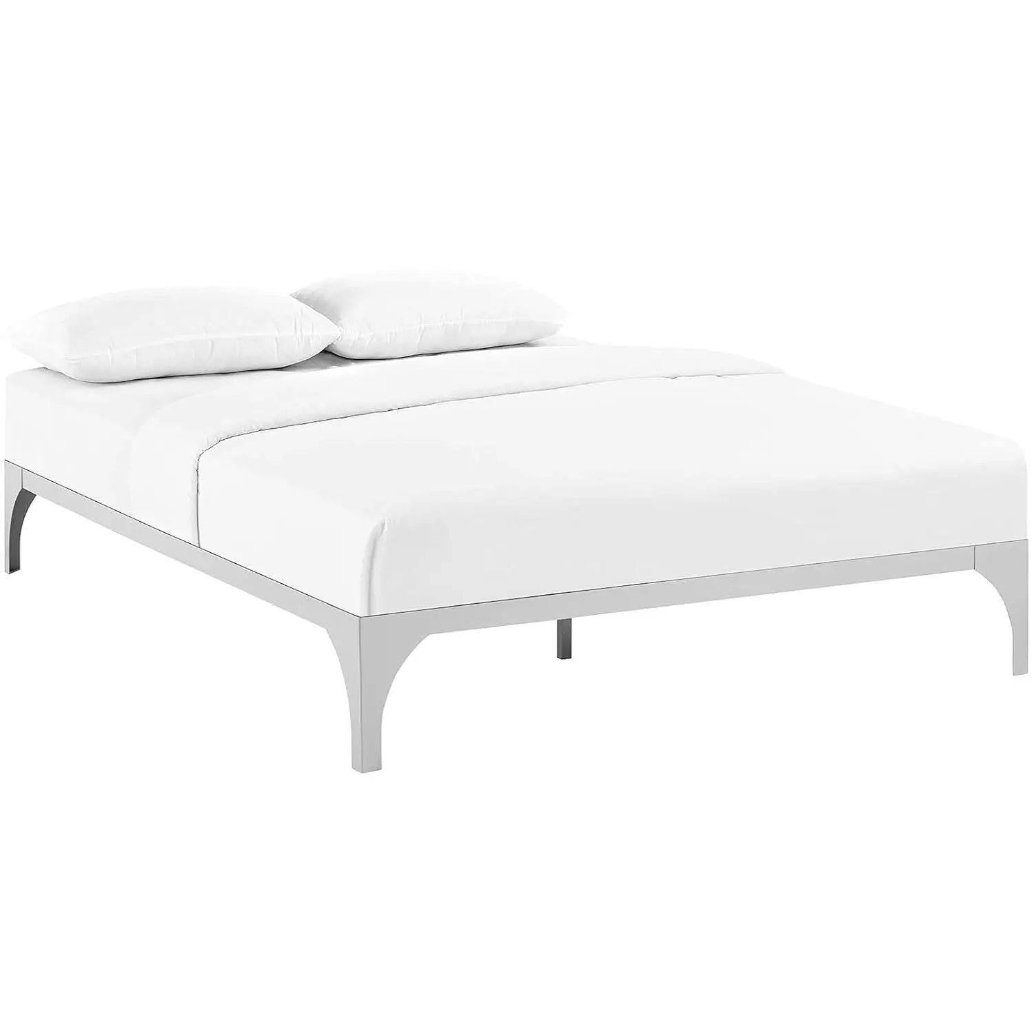 

Steel Full Platform Bed Frame with Slat Support Silver Bedroom 54x75", Customized