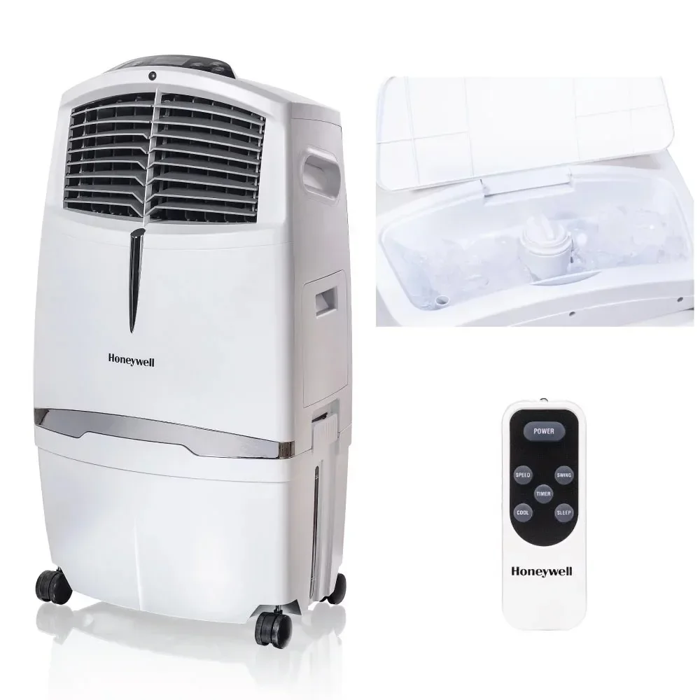 

Honeywell 525-729CFM Portable Evaporative Cooler, Fan & Humidifier with Ice Compartment & Remote, CL30XCWW, White