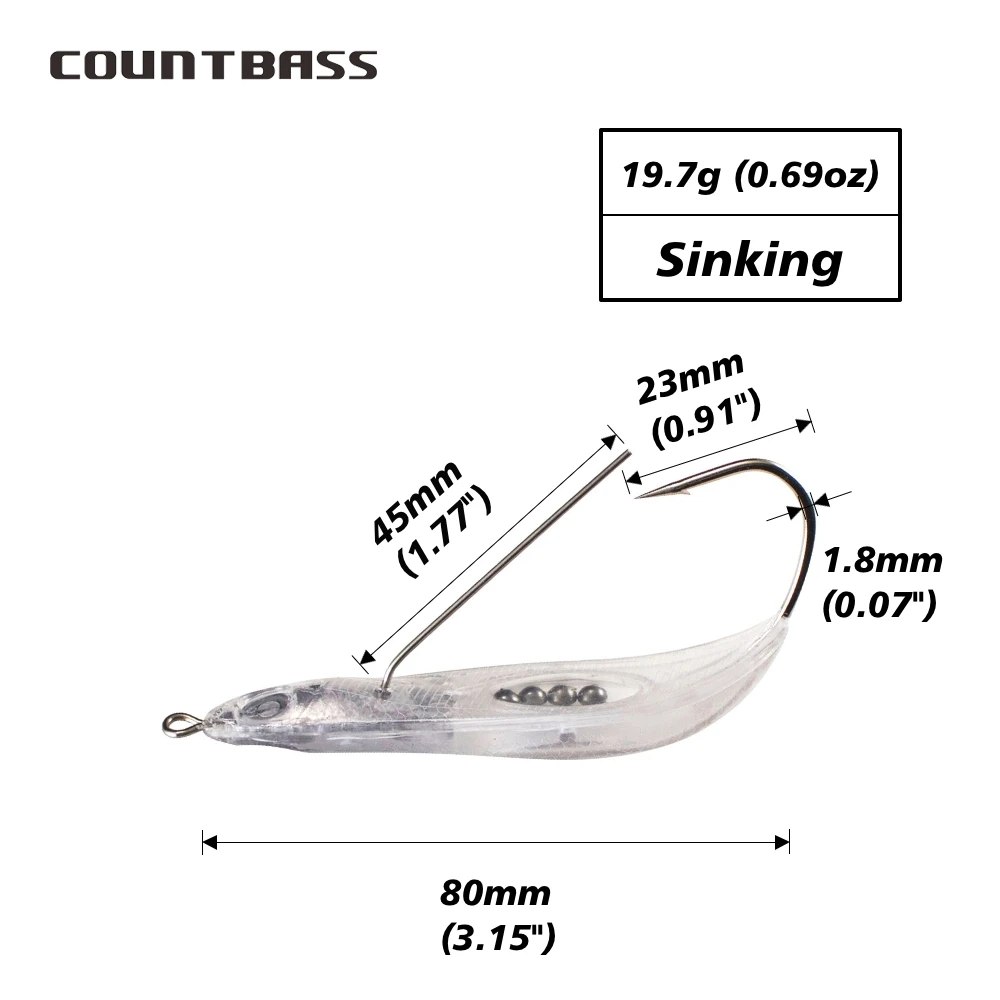 Countbass 10Pcs Blank Hard Lures, 80mm/3.2