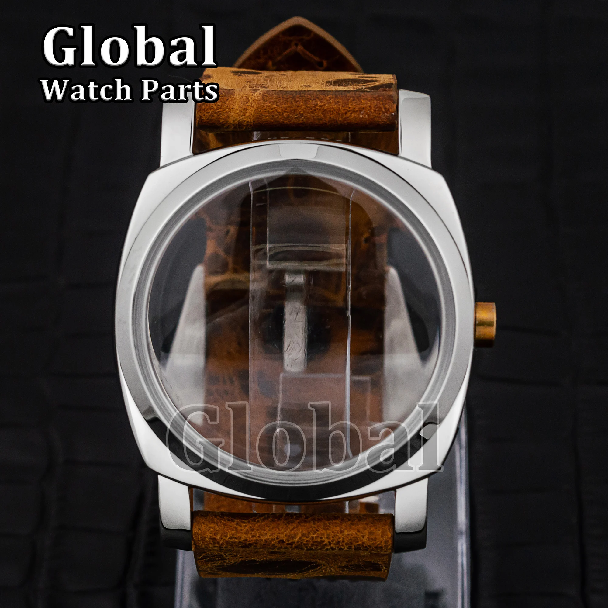 Caja de reloj de acero inoxidable Mod Vintage de 47mm para PAM 6152 ETA6497/6498/ST3600, piezas de repuesto de movimiento mecánico, correa