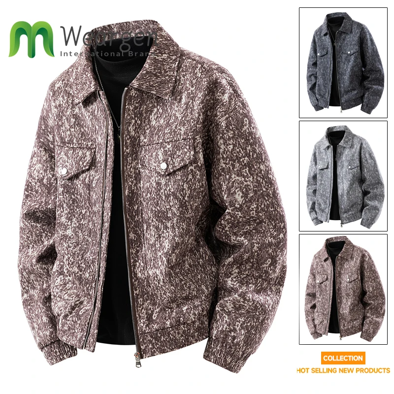 

Men's Large Size M-8XL Deerskin Velvet Jacket with Lapels Color plus Fat Increase Spring Autumn New 8806