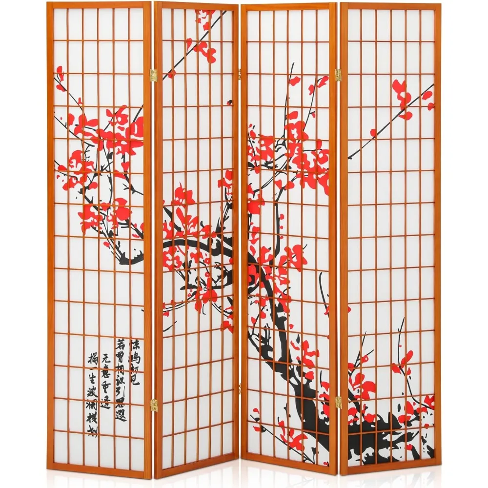 

Panel Room Divider 5.9ft Privacy Screen Plum Blossom Room Partitions Portable and Foldable Screen Room Divider Freestanding