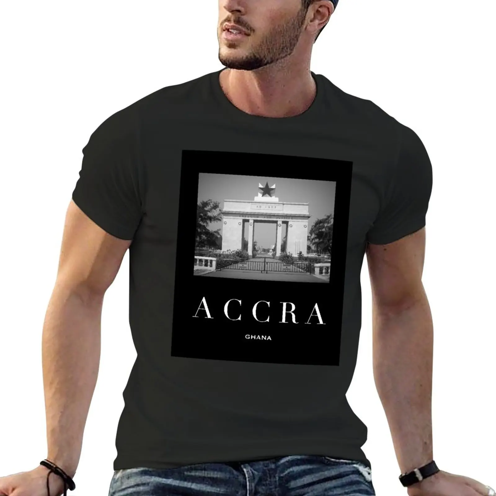 Neue accra ghana T-Shirt Grafik T-Shirt schwarze T-Shirts T-Shirt Mann T-Shirts für Männer