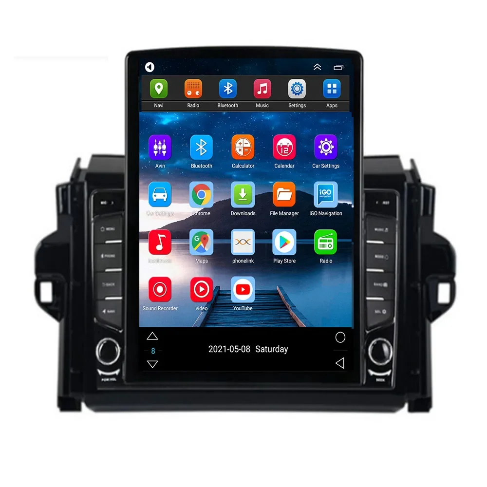 9.7 Tesla Style 2Din Android 14 Car Radio for Toyota Fortuner Hilux Revo 2015 - 2030 Multimedia Player Carplay Stereo RDS GPS