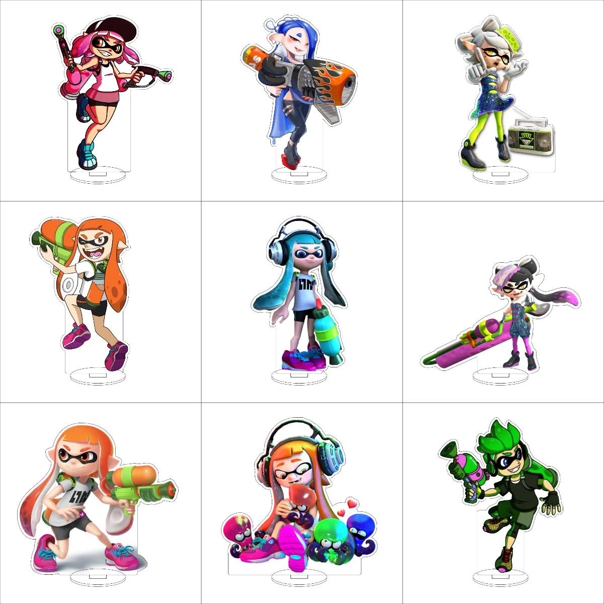 Figura de Anime Splatoon de 16CM, modelo con soporte sin gancho/SaSaSa, decoración de escritorio bonita, letrero de pie, regalos