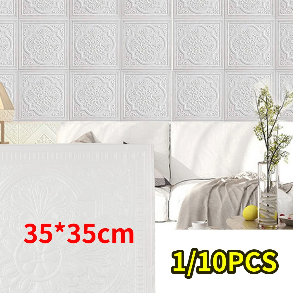 1/10PCS 3D Wall Panels For Tile Stone Brick Wall Sticker Soft Foam Panels Self-adhesive Wallpaper Living Room Bedroom Decoration