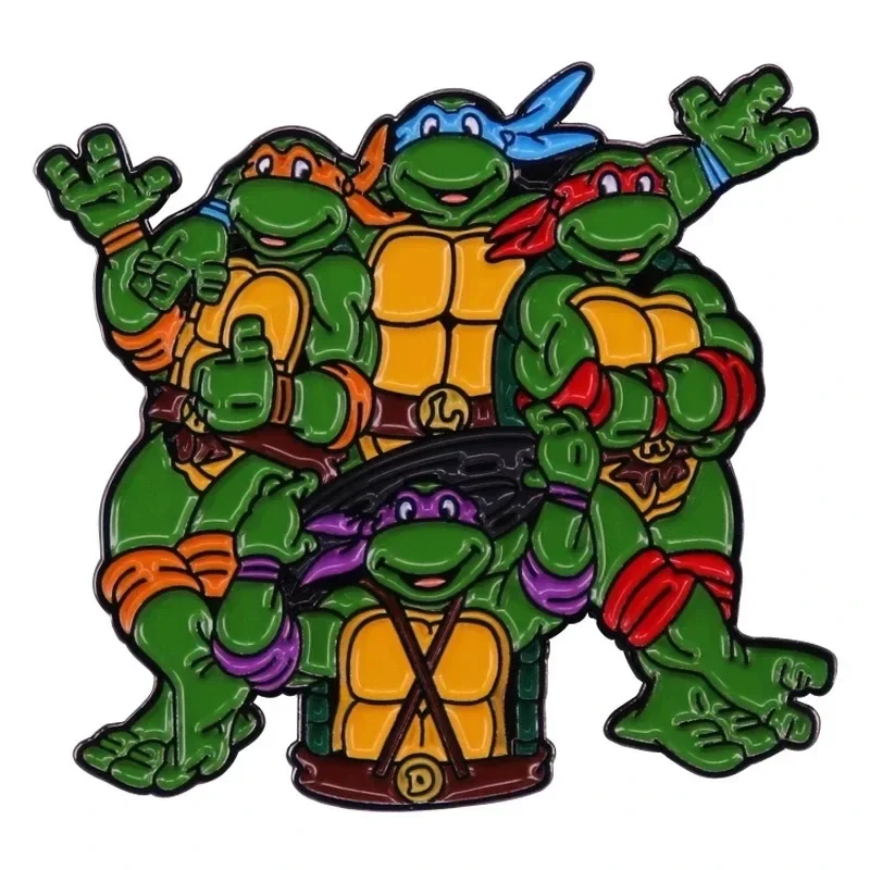 Adolescente Mutant Ninja Turtles spilla TMNT Cartoon Anime periferiche metallo smalto Pin vestiti zaino decorazione Badge accessori