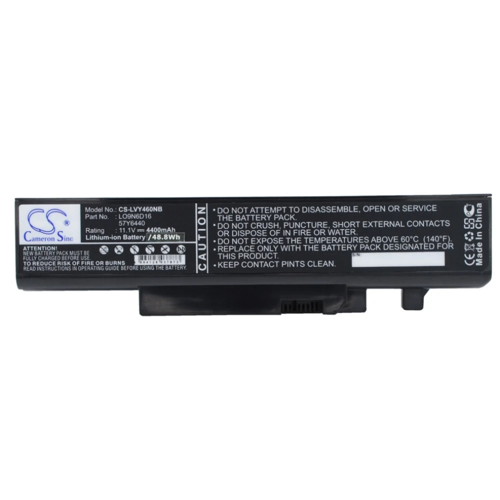 

Li-Polymer Notebook, Laptop Battery for Lenovo, 11.1V, 4400mAh, Compatible Models: IdeaPad Y460, IdeaPad Y460 063334U