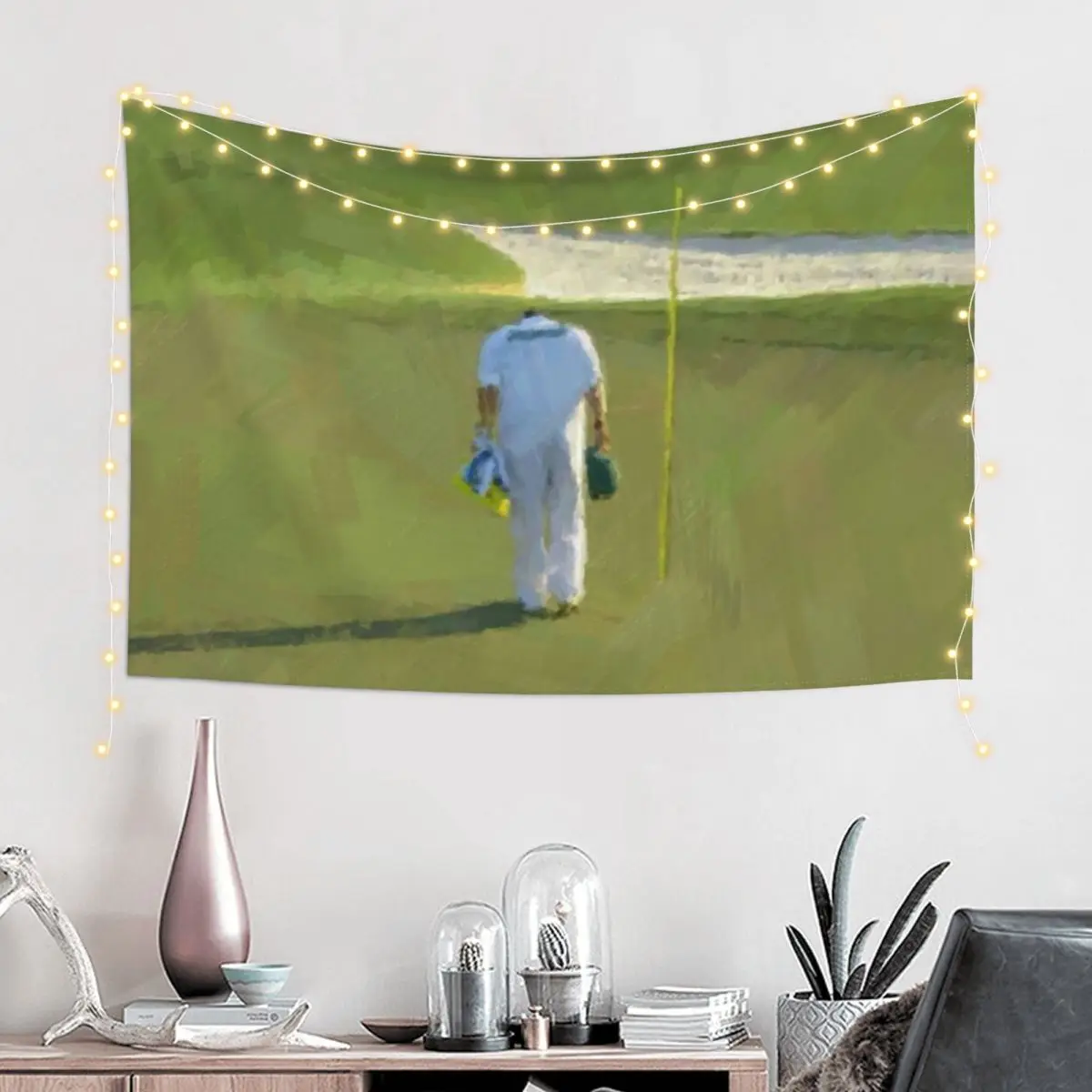 Caddie bowed to the course. Masters 2021 Tapestry Bedroom Decorations Cute Decor Carpet Wall Room Aesthetic Tapestry