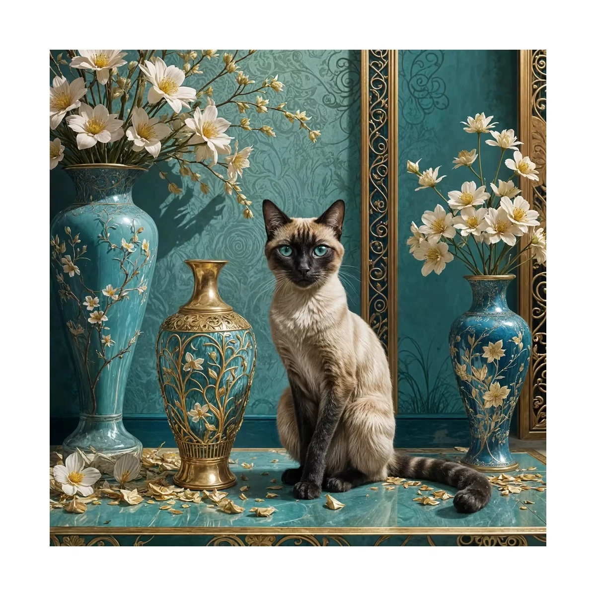 

Siamese Cat 500PCS/1024 PCS Jigsaw Puzzles Relaxing Family Activity Games for Living Room Home Decor Gift