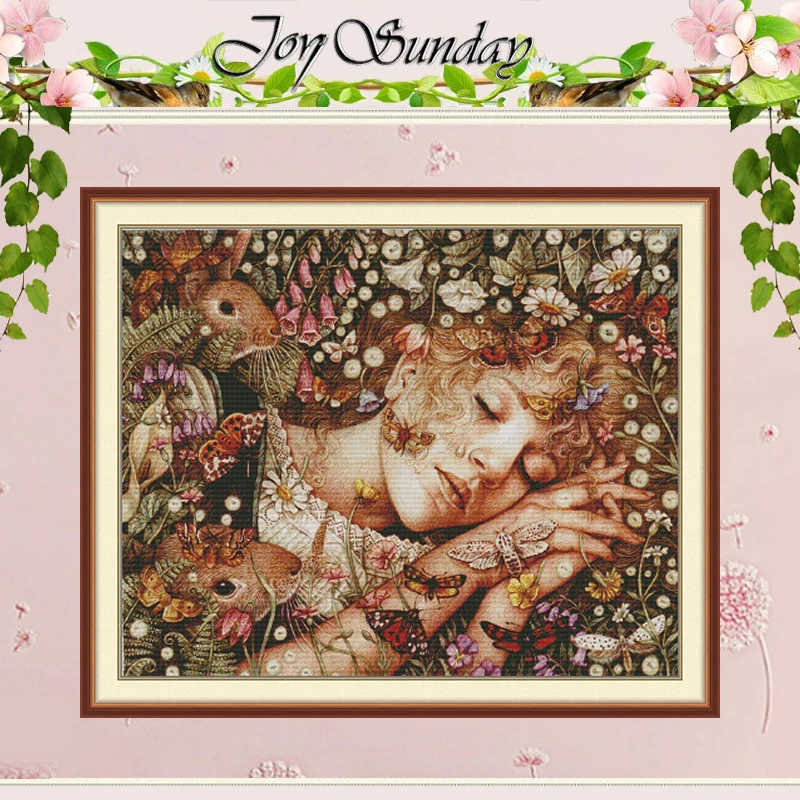 

The Sleeping Princess Patterns Counted Cross Stitch Set DIY 11CT 14CT 16CT HD Stamped DMC Cross-stitch Kit Embroidery Needlework