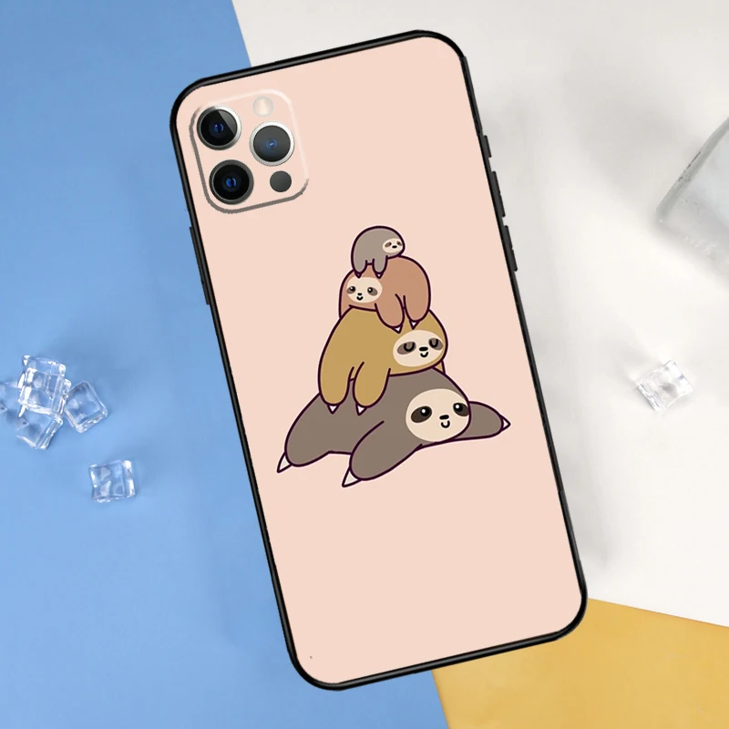 Sloth Cute Animal Phone Case For iPhone 16 15 11 12 13 14 Pro Max Mini Cover For iPhone 16 15 X XS Max XR Plus Coque