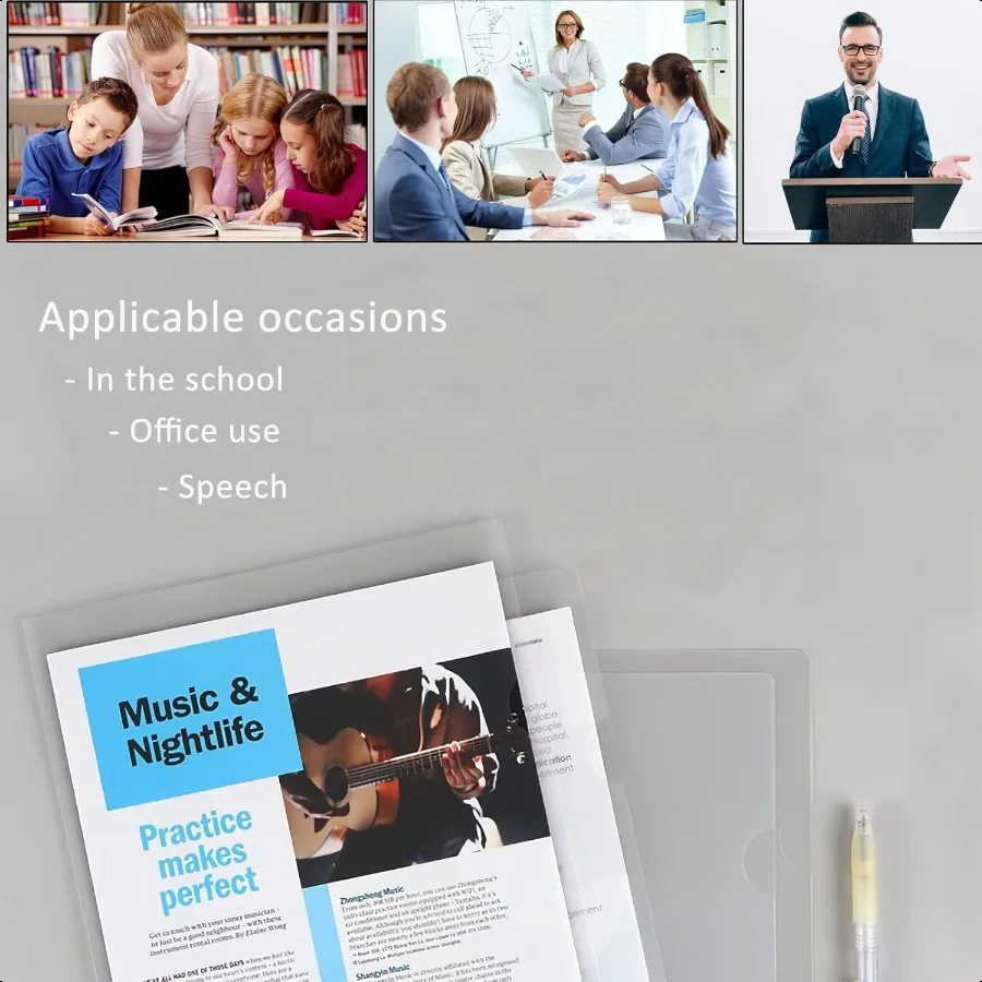 مجلد مستندات شفاف نسخة جيوب المشروع الآمنة يناسب 8.5 × 11 حجم الحروف الأمريكية PaperLType البلاستيك واضح ورقة الأكمام حامي الدقة