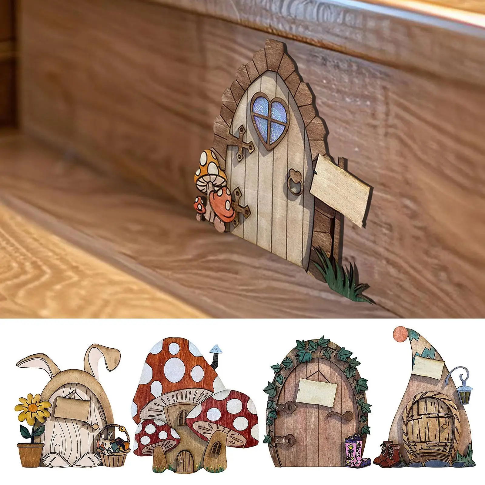 

Set of 5 Fairy Door Garden Decor Items for Outdoor Tree Decoration