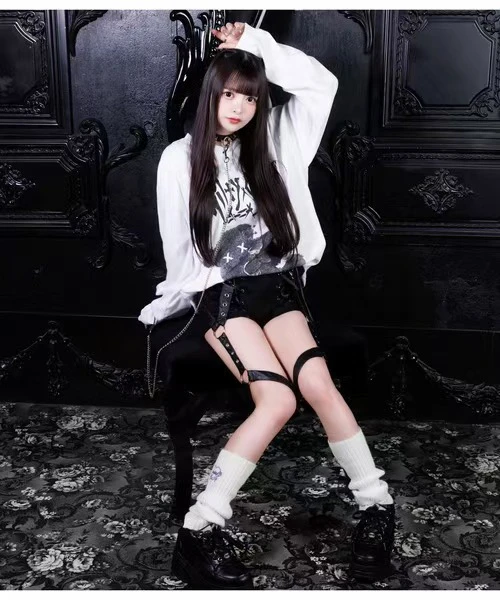 Japanese Rojita Style Mine Series Tie Strap Shorts Detachable Belt Leg Ring Two-dimensional Lolita Sexy Short Pants For Women