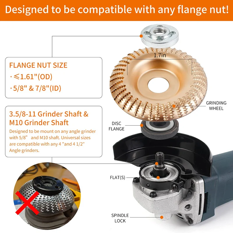 Disco de tallado de madera para amoladora angular, disco de lijado de muela moldeadora de madera, accesorio de amoladora angular para carpintería