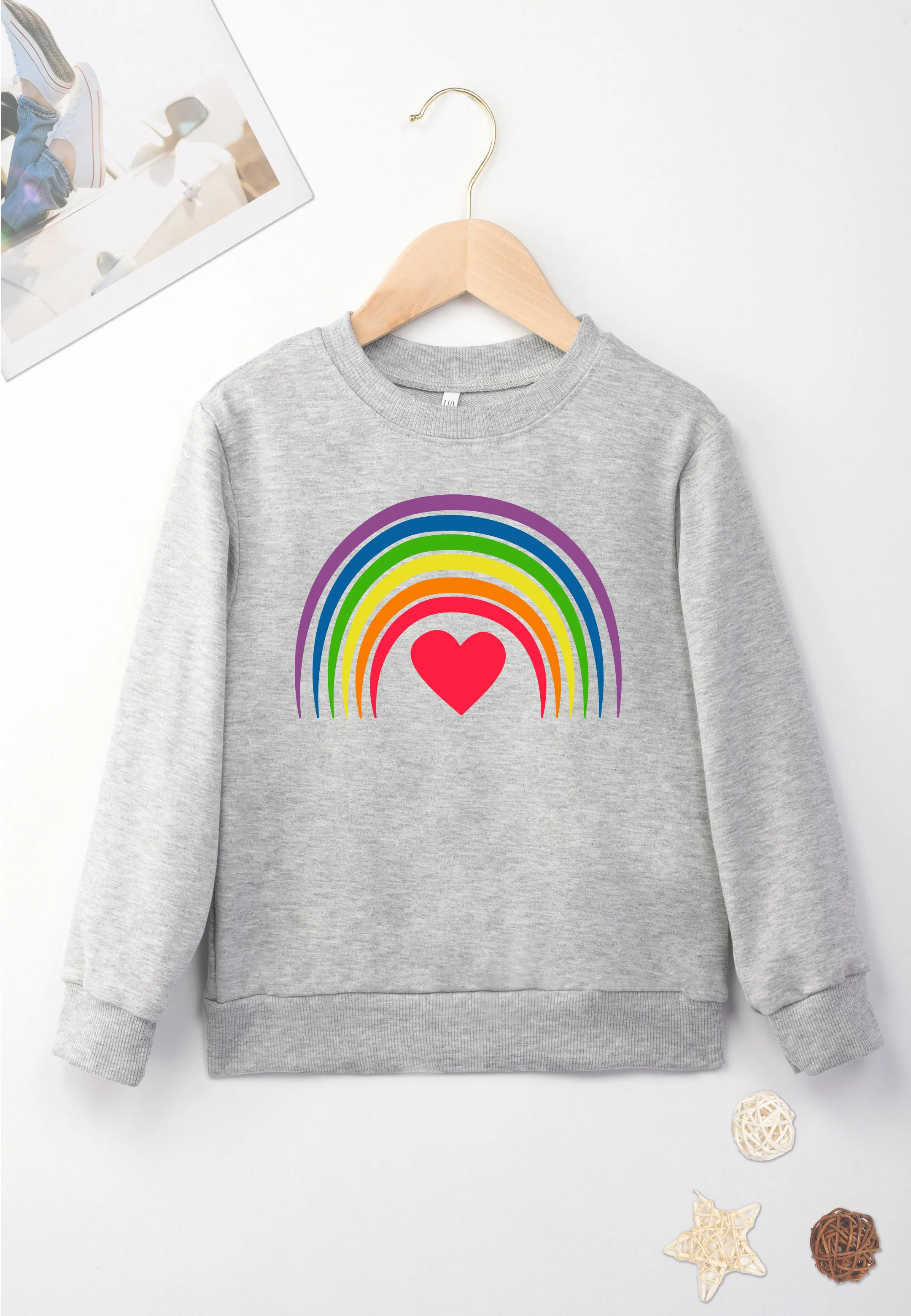 Love Rainbow\'s printed cool style can be worn in all seasons with comfortable and soft materials for girls and boys Sweater