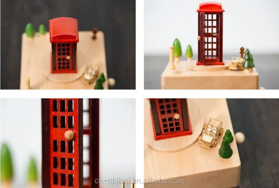 صندوق الموسيقى الخشبي لعيد الميلاد الخيالي #5