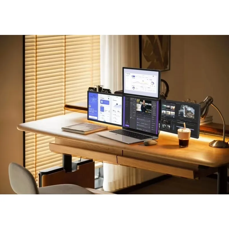 

excellent 13 Inch One Cable for Dual Triple Four Screens Laptop Triple Display Screen Extender Portable Triple Gaming Monitor