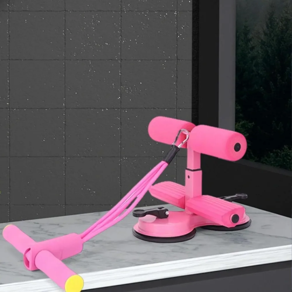 Sit Up Assist Fitness Equipment, Multifunctional Abdominal Fitness Device, Sit Ups Foot Holder with Elastic Suction Cups and Pul