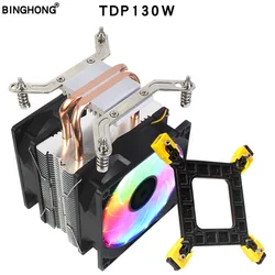 Cpu Heatsink Fan RGB 2 Heatpipe 3/4Pin With Pwm 90mm For Intel X79 X99 LGA 2011 And LGA 1155 1200 1700 1356 1366 AMD3 AM4 Cooler