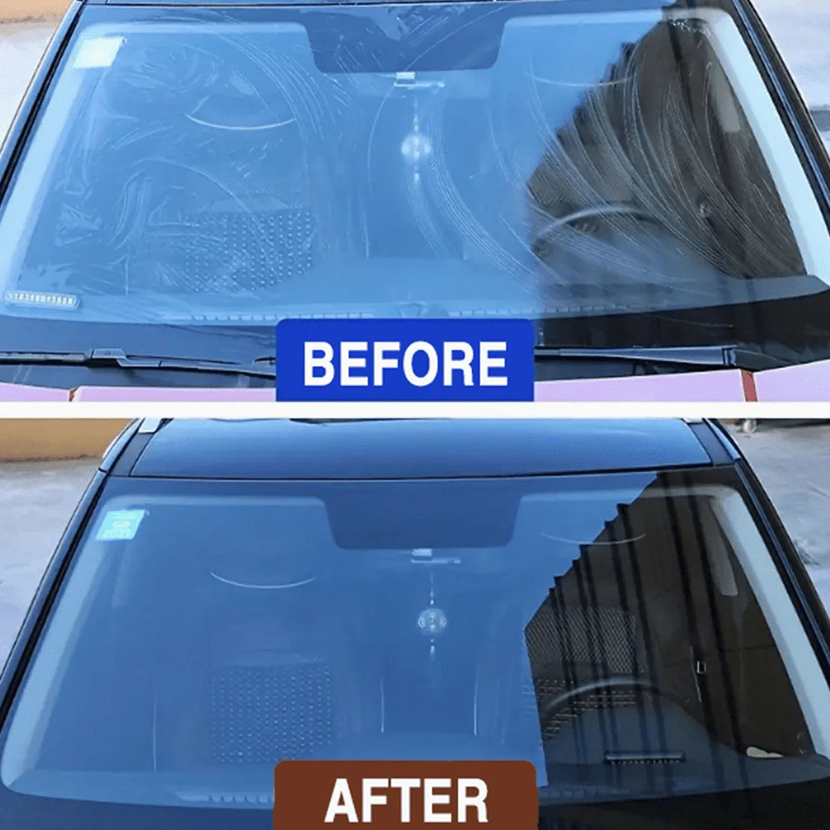 مزيل فيلم زيت زجاجي للسيارة - معجون تنظيف الزجاج الأمامي الفاخر، كريم إزالة الفيلم الفعال للنوافذ الواضحة والتفصيل التلقائي