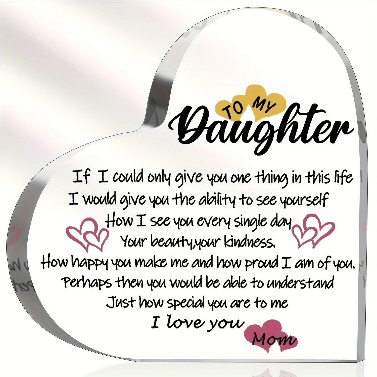 Heart-shaped Ornaments Gifts For My Daughter, Gifts From Mom And Dad To Daughter, Rustic Heart-shaped Plaque Gifts, Gifts For Da