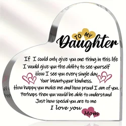 Heart-shaped Ornaments Gifts For My Daughter, Gifts From Mom And Dad To Daughter, Rustic Heart-shaped Plaque Gifts, Gifts For Da
