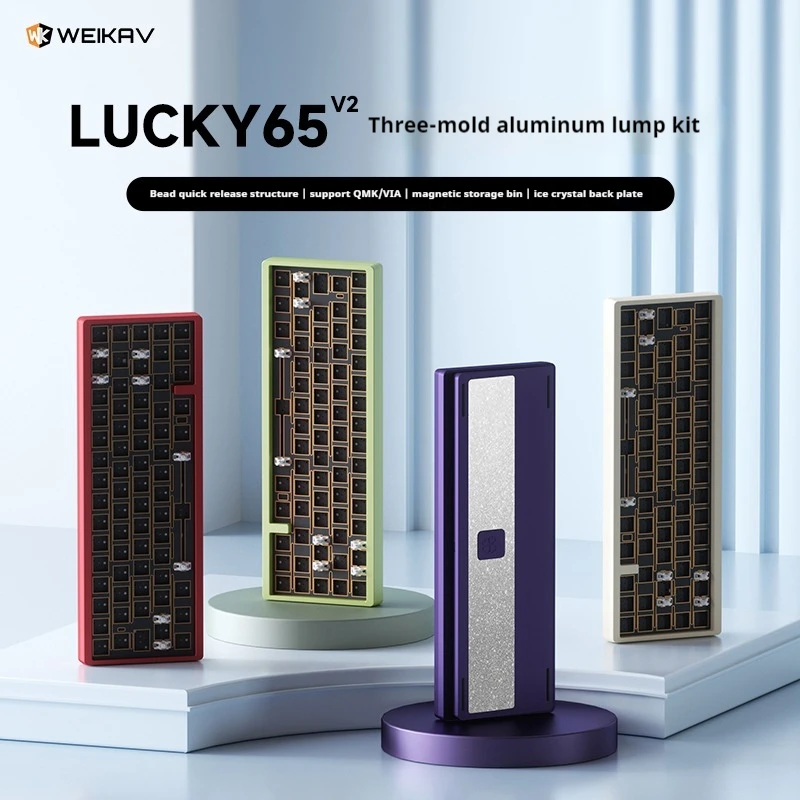 

Weikav Lucky65 V2 Mechanical Keyboard 3-Mode Kit Customization Usb/2.4g/Bluetooth Hotswap Gasket Structure Rgb Gaming Keyboard