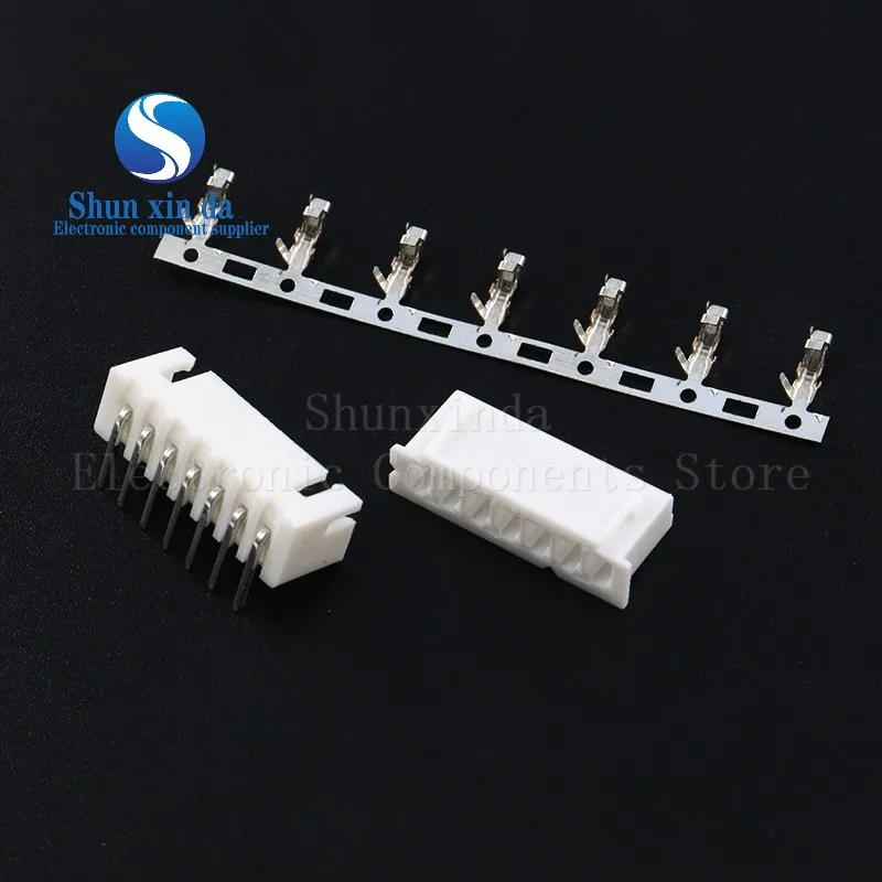 50PCS/Lot pitch 2.54MM XH-2P 3P 4P 5P 6P 7P 8P Single-row bent pin base Straight pin base rubber shell connector XH2.54