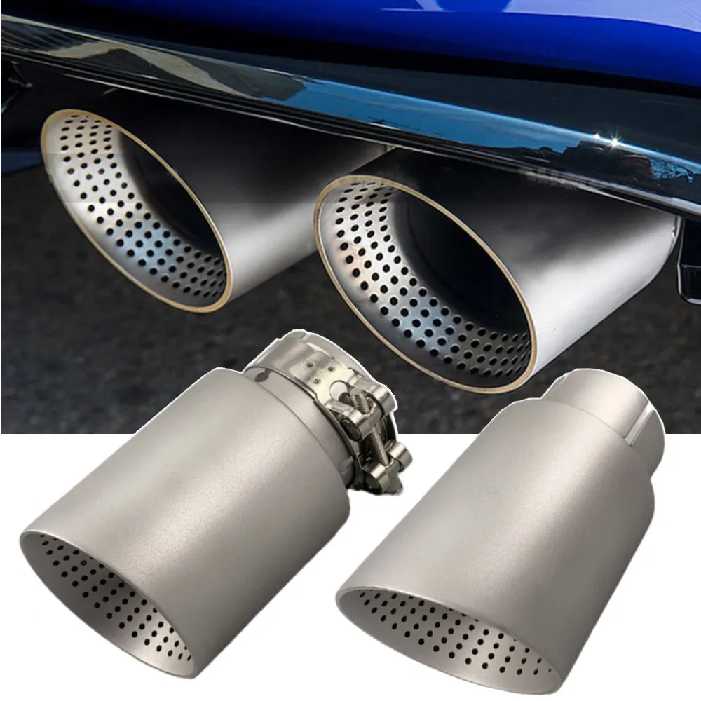 1 Pcs Matte Stainless Steel Car Muffler Tip Exhaust Tip System Pipe Universal Exhaust Tip 57MM 60MM 63mm GTI MK7 Golf7 Nozzle