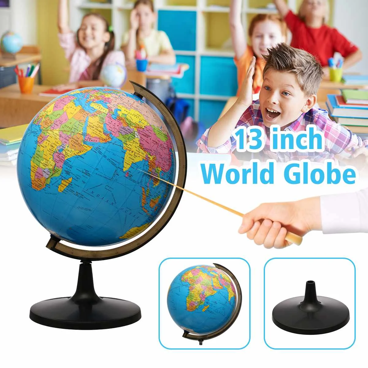 Desktop Sphere Globe World Globe Model World Map for Home Office Geography Teaching Decor Students Teaching Aids Kids Toy