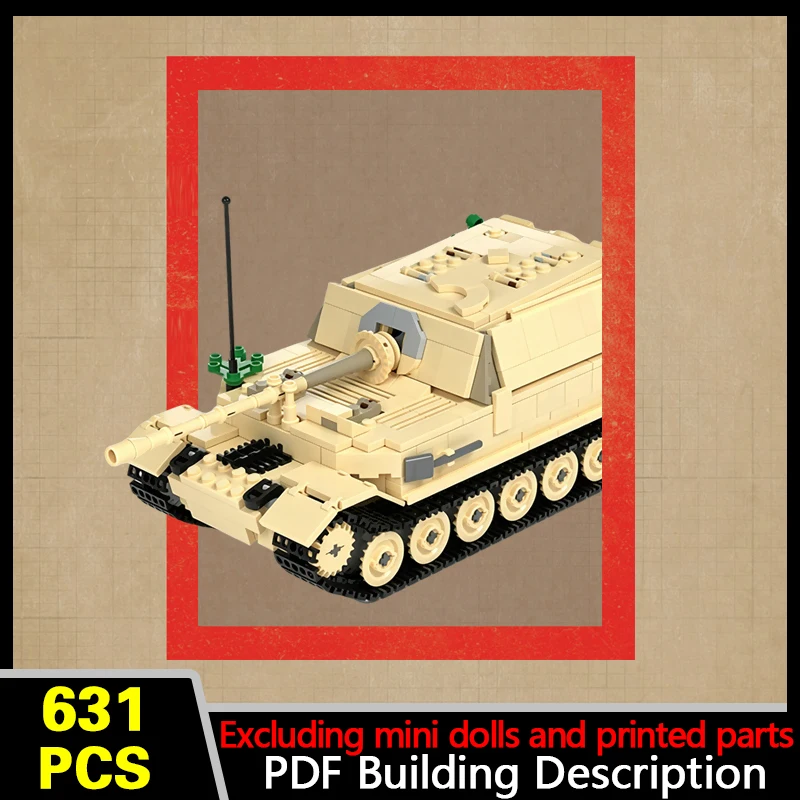 Heavy Tank Destroyer Model MOC Building Bricks War Equipment Modular Technology Gifts Holiday Assemble Children Toys Suit