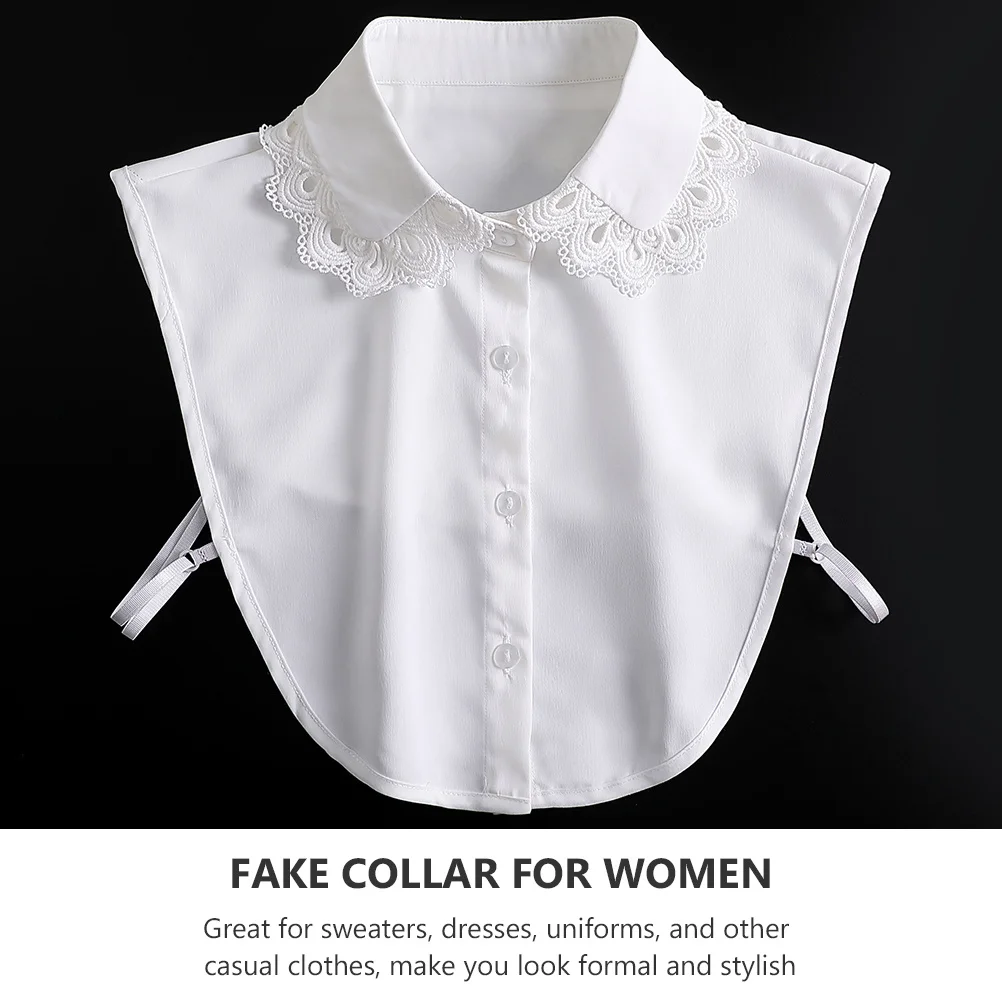 

1Pcs White Elegant Fake Collar Half Shirt Detachable Chiffon Collar for Women Casual Party Daily Wear Fashion Costume Accessory